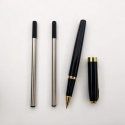 Kugelschreiber, Gelschreiber, Signaturstift, schwarze Tinte mit zwei 0,5-mm-Schwarzminen, Business-Büro-Stift, Geschenkbox für Geburtstag, Business und Party (Gold)