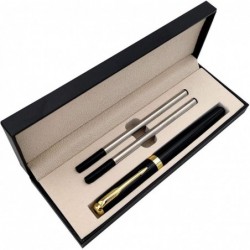 Kugelschreiber, Gelschreiber, Signaturstift, schwarze Tinte mit zwei 0,5-mm-Schwarzminen, Business-Büro-Stift, Geschenkbox für Geburtstag, Business und Party (Gold)