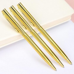 3er-Pack schmale Kugelschreiber, schwarze Tinte, mittlere Spitze, 1,0 mm, Schreibstift, tolles Geschenk für Hochzeit, Geschäft, Büro, Studenten, Lehrer, Weihnachten (Gold)