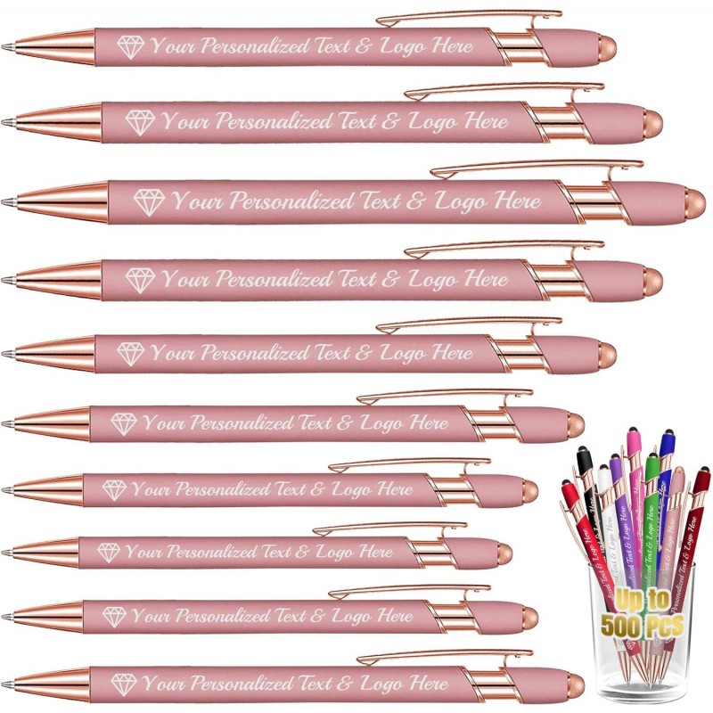 Bis zu 500 Stück personalisierte Stifte mit Stift, individuelle Stifte mit eingraviertem Logonamen, individuelle Stifte in großen Mengen als Geschenk zum Geschäftsjubiläum oder Abschluss – schwarze Tinte