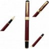 Kugelschreiber mit feiner Feder, hochwertiger Business-Signatur-Stift, Metallclip, Tintenroller mit schwarzer Tinte und zwei 0,5-mm-Ersatzminen, Geschenkstift, Premium-Geschenkbox (rot)