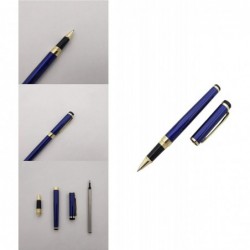 Metall-Kugelschreiber, Business-Rollerball, Signatur-Stift mit zwei 0,5-mm-Universal-Stiftminen, Geschenk-Stift für Kollegen und Familie, in Geschenkbox (blau)