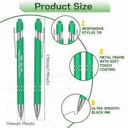 Personalisierte Stifte mit Stylus-Spitze – individuelle Kugelschreiber mit schwarzer Tinte und Namen in großen Mengen, individuell gravierte Stifte mit Logo, Business-Stift mit glatter Schreibfläche und mittlerer Spitze, 12 Stück