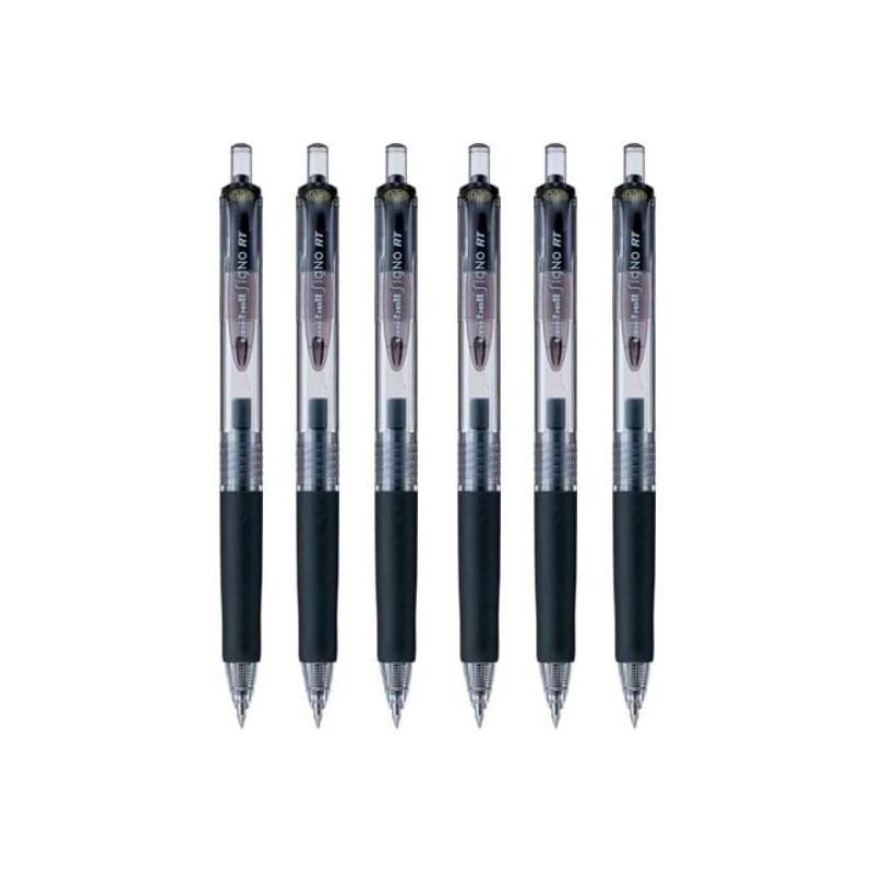 Uni-ball Signo UMN103.24 Gel-Kugelschreiber, RT 0,38 mm, Schwarz, 6er-Pack (Japan-Import)