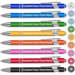 Generisch Bis zu 300 Stück personalisierte Stifte in großen Mengen Individuelle Stifte mit Namensgravur Druckkugelschreiber mit Stylus-Spitze 2-in-1-Stylus Stilvoller Stift Bürostifte Metallstifte mit schwarzer Tinte 1,0 mm mittlere Spitze