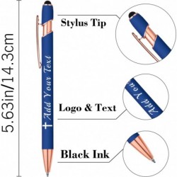 KoelntDIY Personalisierte Stifte, individueller Kugelschreiber mit Stylus-Spitze, individuell gravierter Metallstift mit Namen, Text und Logo für Geschäftskorrespondenz, Abschlussfeier, Tagebuch, Unterschrift, 12 Farben