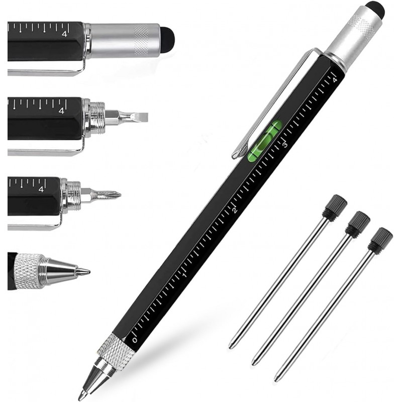 Geschenke für Männer, 6-in-1-Multifunktionsstift, Geschenke für Papa, Vatertagsgeschenke für Papa, Geburtstagsgeschenke für Männer, personalisierte Geschenke für Freund, Opa, Ehemann, coole Werkzeuge, Gadgets für Kinder und Männer, kleine Geschenke für den Weihnachtsstrumpf