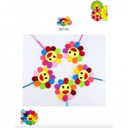 Happy Rainbow – Einzigartiger Kugelschreiber – Kugelschreiber (4 in 1) – Schwarze Tinte – 4 fröhliche Filzblumen mit Smileys – 4 verschiedene Farben