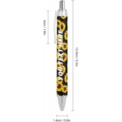 Personalisierte, individuelle schwarze Sonnenblumen-Stifte mit Stylus-Spitze, individuelle Gravur-Kugelschreiber mit Namen, Massagetext, Logo, Geschenkideen für Schule, Büro, Geschäft, Geburtstag, Abschluss, Jubiläen, Chris