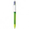 BIC 4-Farben Fluo Kugelschreiber, mittlere/dicke Spitze (1,0/1,6 mm), verschiedene Tinten, 3 Stück