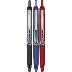 PILOT Precise V5 RT Kugelschreiber mit Flüssigtinte, nachfüllbar und einziehbar, extrafeine Spitze (0,5 mm), schwarze/blaue/rote Tinte, 3er-Pack (26053)