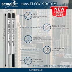 Bedruckte Schmidt easyFLOW9000 Kugelschreibermine - schwarze Tinte, mittlere Spitze 1,0 mm - 2er-Pack