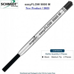 Bedruckte Schmidt easyFLOW9000 Kugelschreibermine - schwarze Tinte, mittlere Spitze 1,0 mm - 2er-Pack