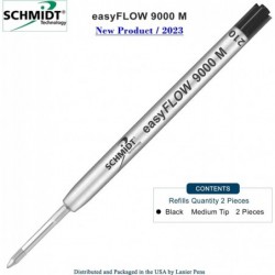 Bedruckte Schmidt easyFLOW9000 Kugelschreibermine - schwarze Tinte, mittlere Spitze 1,0 mm - 2er-Pack