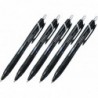 Uni-Ball Jetstream Tintenroller mit Druckkugelschreiber, extrafeine Spitze, Gummigriff, 0,7 mm, schwarze Tinte, 5er-Set