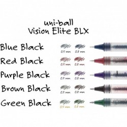 uni-ball 69020 VISION ELITE Rollerball-Stift, wasserfest, blaue/schwarze Tinte, extrafeine Spitze