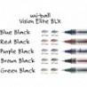 uni-ball 69020 VISION ELITE Rollerball-Stift, wasserfest, blaue/schwarze Tinte, extrafeine Spitze