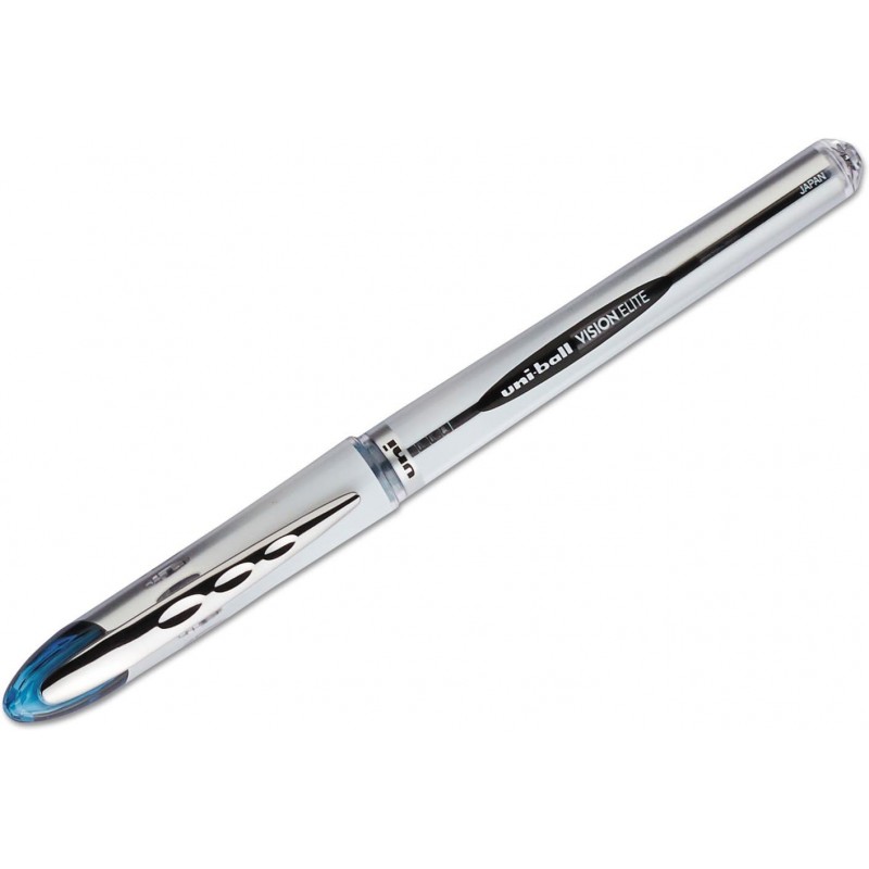 uni-ball 61232 VISION ELITE Rollerball-Stift, wasserfest, blaue/schwarze Tinte, fett