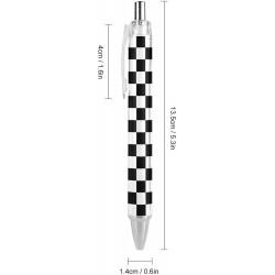 Weiß-schwarz karierter Kugelschreiber, einziehbarer Arbeitsstift für Männer und Frauen, Bürogeschenk, 4 Stück
