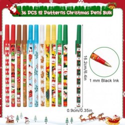 FINGOOO 36 Stück Weihnachts-Kugelschreiber, Weihnachtsstifte für Kinder und Erwachsene, Großpackung 12 Stile, schwarze Tintenstifte für Geschenktüten, Zuhause, Schule, Büro, Partygeschenk