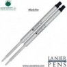 Lanier Kombipack – 2er-Pack – Monteverde® Kugelschreiber W42 ohne Kappe, Gel-Tinten-Mine, kompatibel mit den meisten Kugelschreibern im Waterman®-Stil – Schwarz (feine Spitze 0,6 mm)