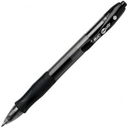 BIC Gelocity Original Black Gelstifte, mittlere Spitze (0,7 mm), 4er-Packung, einziehbare Gelstifte mit bequemem Griff