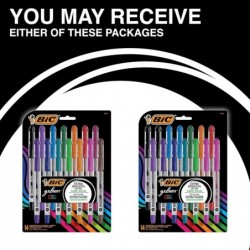 BIC Gel-ocity Smooth Stic Gelstift, mittlere Spitze (0,7 mm), verschiedene Farben, 14 Stück, leuchtende und glatte Geltintenstifte