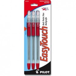 PILOT EasyTouch Kugelschreiber, mittlere Spitze, rote Tinte, 3er-Pack (32205)