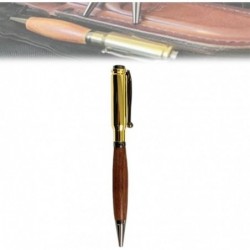 Kaliber-Gewehrpatronenstift, handgefertigter Kugelschreiber aus Holz, Repetierstift, Gewehrstift mit schwarzer Tinte, personalisiert für Männer, Vater, Kollegen, Freund, Ehemann (Gold, 1 Stück)