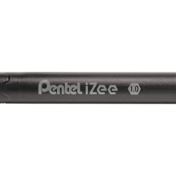 Pentel IZee BX460-A Kappenkugelschreiber mit Metallclip, Strichstärke 0,5 mm, schwarz [12 Stück]