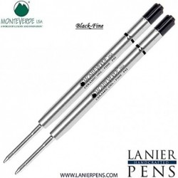 Lanier Kombipack – 2er-Pack – Monteverde® Capless Ceramic Gel™ P42-Tintenmine, kompatibel mit den meisten Kugelschreibern im Parker®-Stil – Schwarz (feine Spitze 0,6 mm)