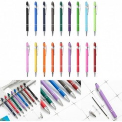 6 Stück 2-in-1-Kugelschreiber mit Stylus-Spitze, Druckkugelschreiber, schwarze Tinte, reibungsloses Schreiben, Werbegeschenk-Stifte