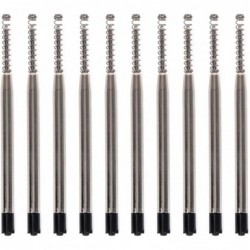 10er-Pack Stiftminen, schwarze Tinte, Kugelschreiber, 1,0 mm Feder, mittel, mit Feder, kompatibel mit Kugelschreibern (schwarz)