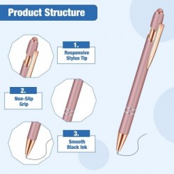 8er-Pack (Weinrot) 2-in-1-Kugelschreiber aus Metall mit Druckknopf und Stylus. Tolle Stifte für Touchscreen-iPhones, Tablets, Laptops und andere kapazitive Geräte. 1,0 mm schwarze Tinte