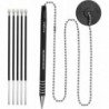 Nadex Ball and Chain Sicherheitsstift-Set | 1 Stift, 1 Klebehalterung und 5 Minen (schwarz)