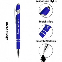 10 Stück personalisierte Stifte in Großpackung mit Stylus-Spitze – individueller Aufdruck mit Namen, 0,5 mm, Soft-Touch-Kugelschreiber mittlerer Größe, kostenlose Personalisierung, schwarze Tinte für Büro, Schule, Lehrer, Abschlussfeier, Firma, Weihnachten