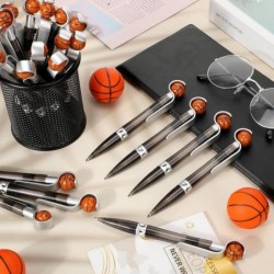 8 Stück neuartige Basketball-Stifte, Sport-Kugelschreiber, coole Schreibstifte für Schülerbedarf, Schreibwaren, Schul- und Bürodekor, Schwarz, Orange, Blau und Rot