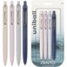 uni-ball Zento Gel-Tintenroller, 4 schwarze Stifte mit mittlerer Spitze und weichem Schreibgefühl, farbige japanische Stifte, gedeckte Farben